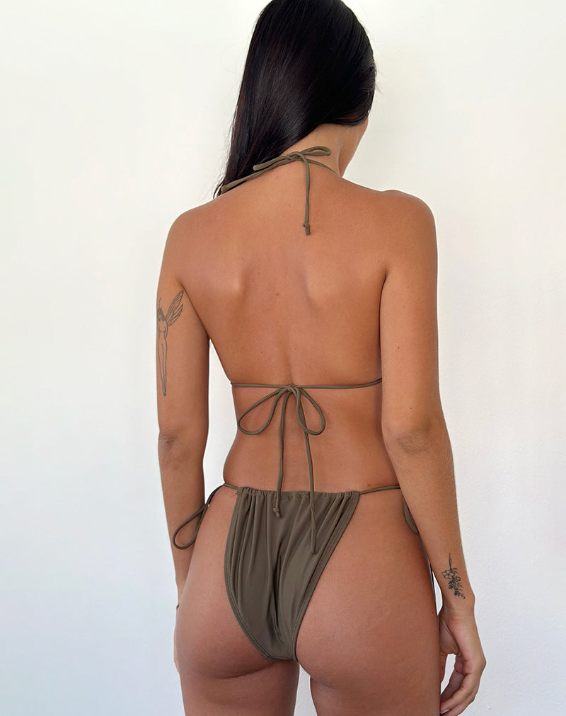 Afbeelding van Pami Bikini Top in Olijf met Kralen
