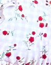 Rood gebloemd beige geruit met ruches