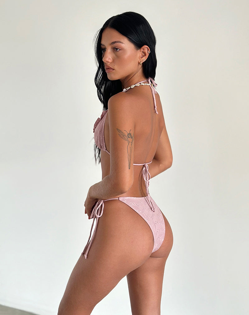 Afbeelding van Lentra Ruffle Bikinibroekje in Broderie Blush Pink
