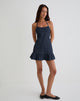 Afbeelding van Pamina Halter Mini Jurk in Denim Indigo