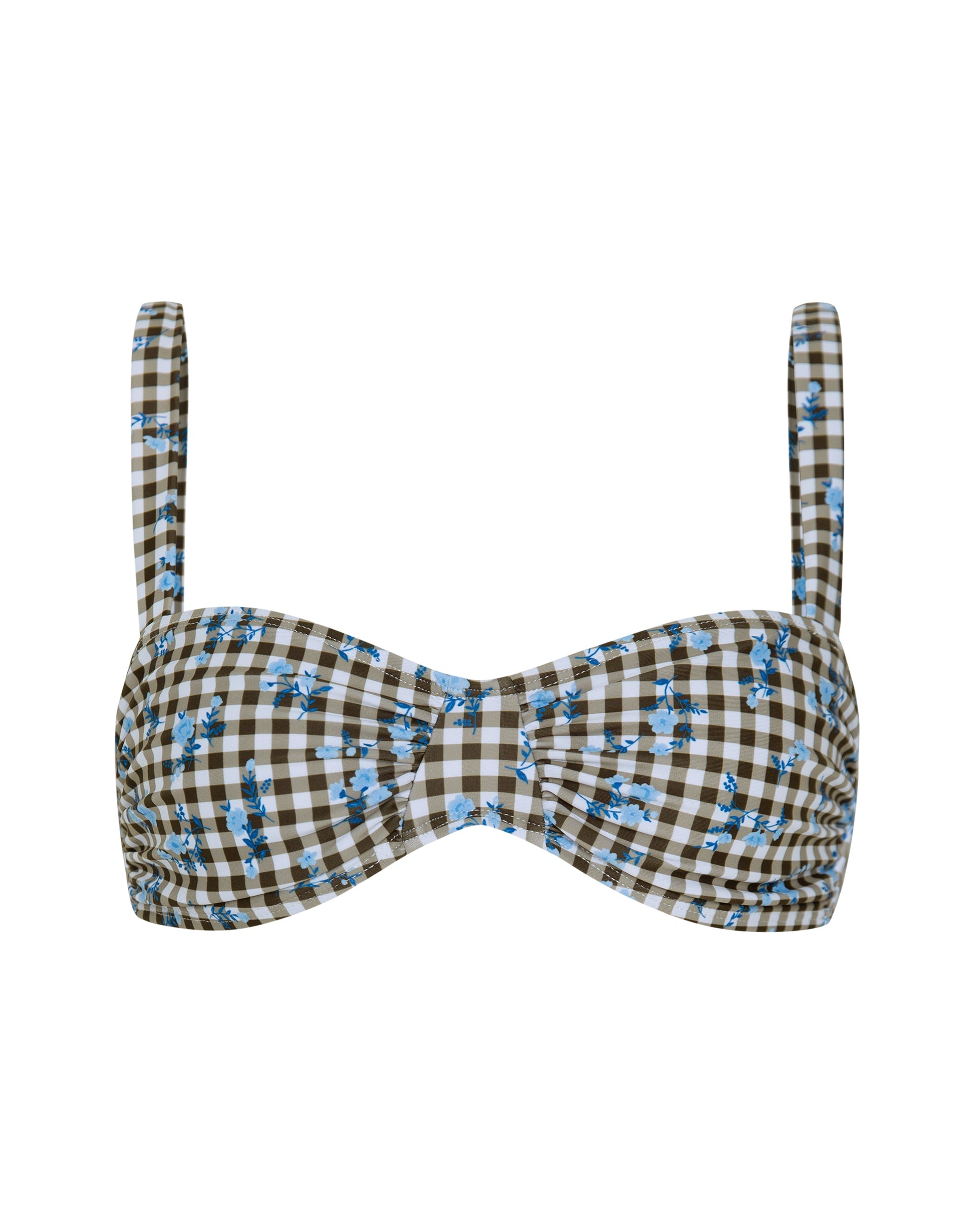 Afbeelding van Panave Bikinitop in Gebloemd Gingham Bruin