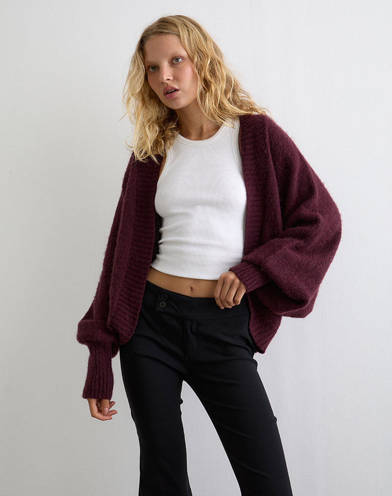 Pasha Shrug Vest in Dark Cherry
