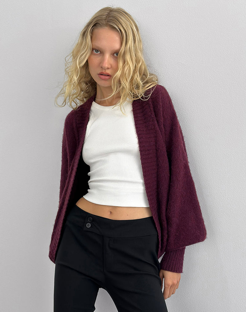 Afbeelding van Pasha Shrug Cardigan in Dark Cherry