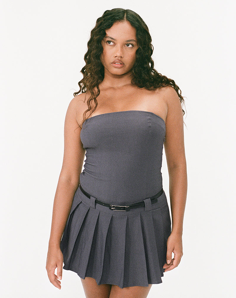 Payoda Bandeau Mini Jurk in Donkergrijs