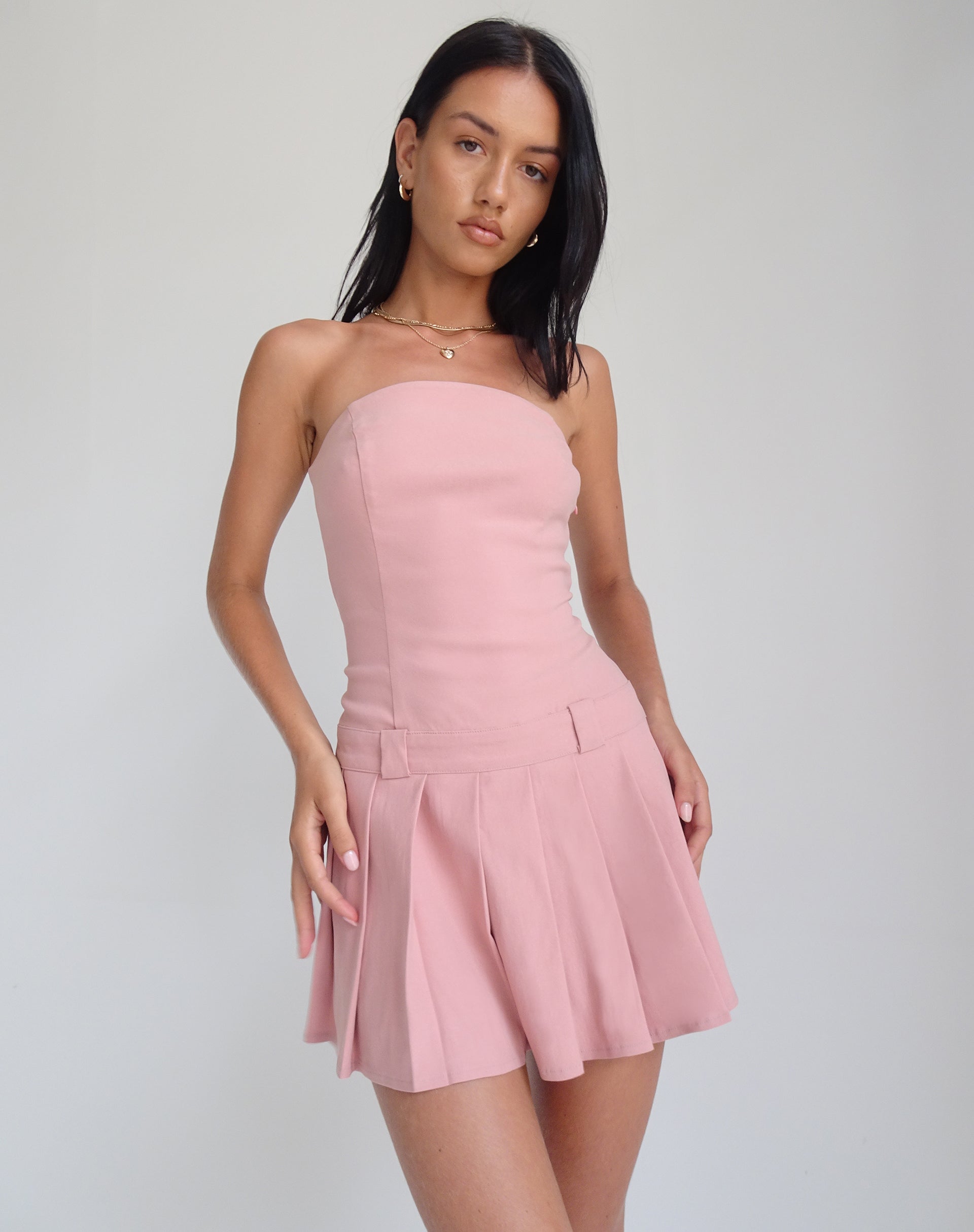 Afbeelding van Payoda Bandeau Mini Jurk in Roze