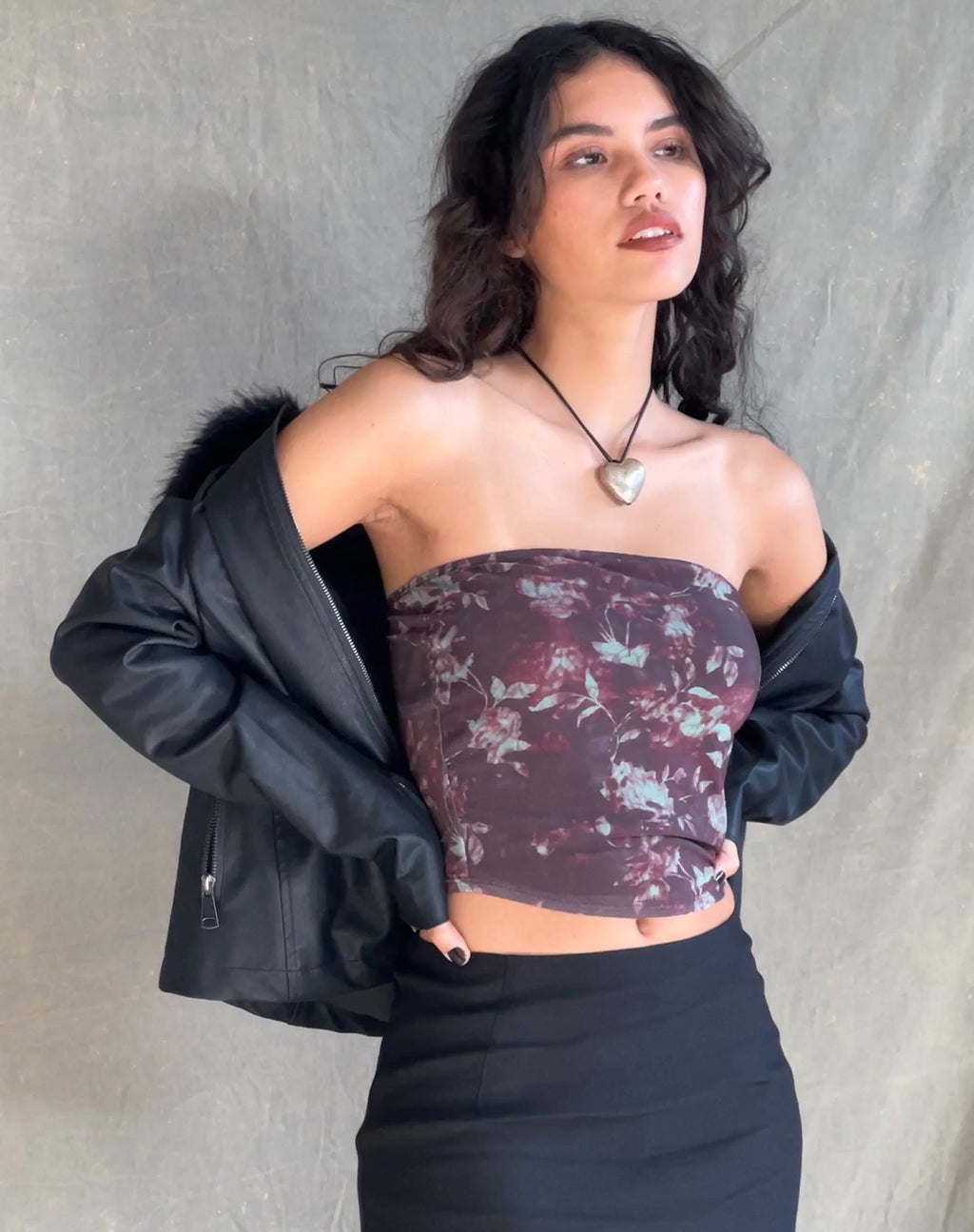 Peggy Bandeau Top in Botanical Floral Bruin