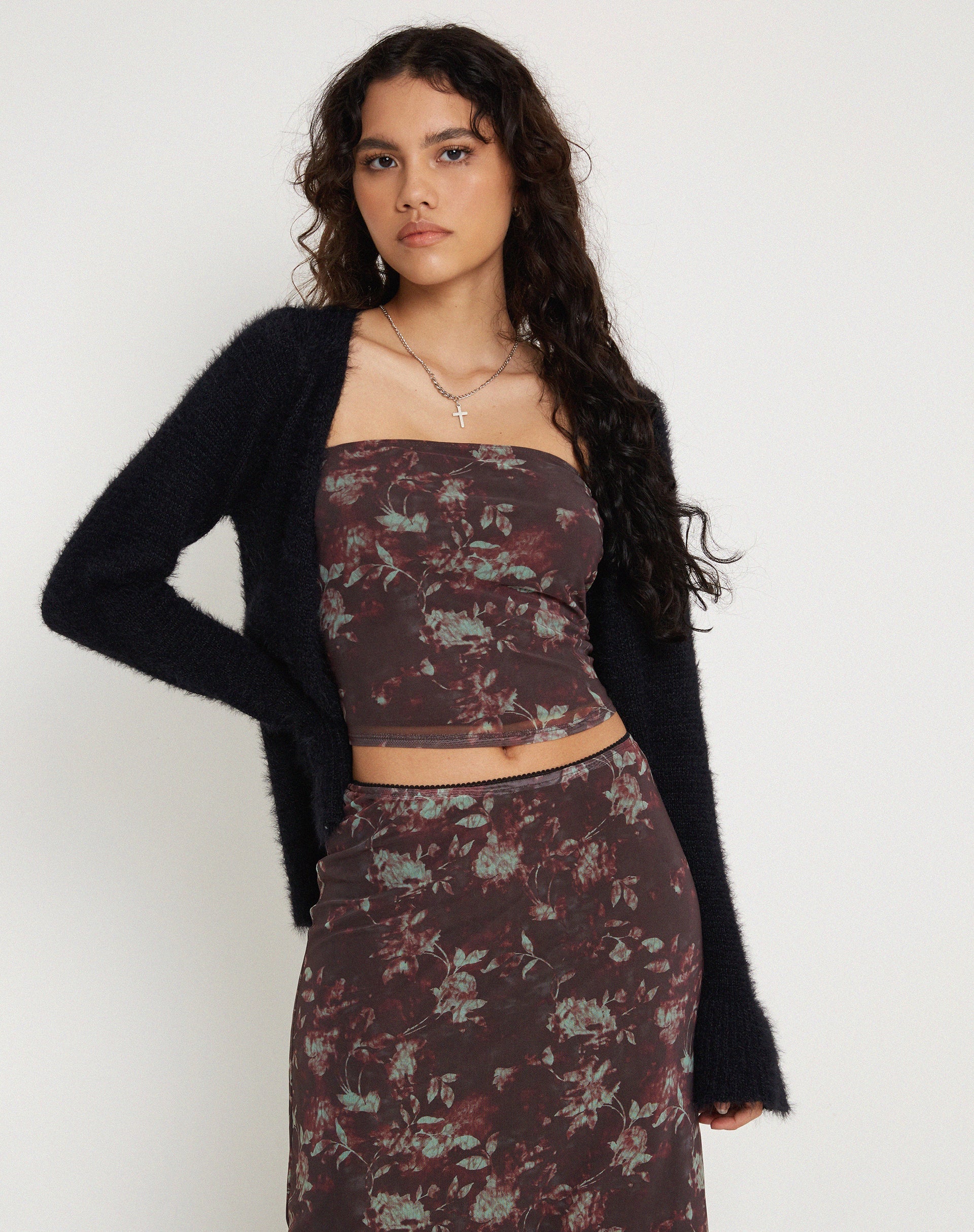Afbeelding van Lassie Maxi Rok in Botanisch Bloemig Bruin