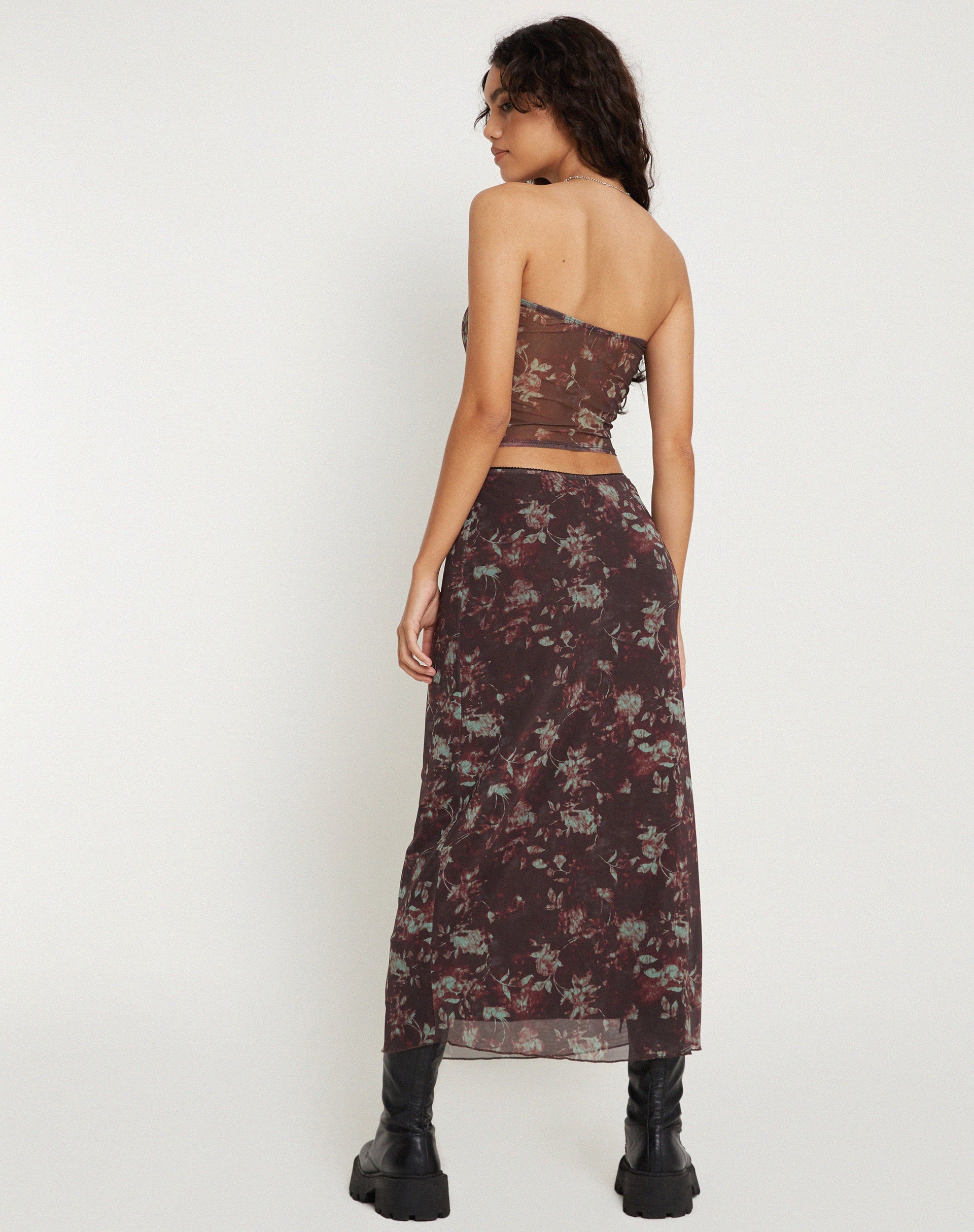 Afbeelding van Lassie Maxi Rok in Botanisch Bloemig Bruin