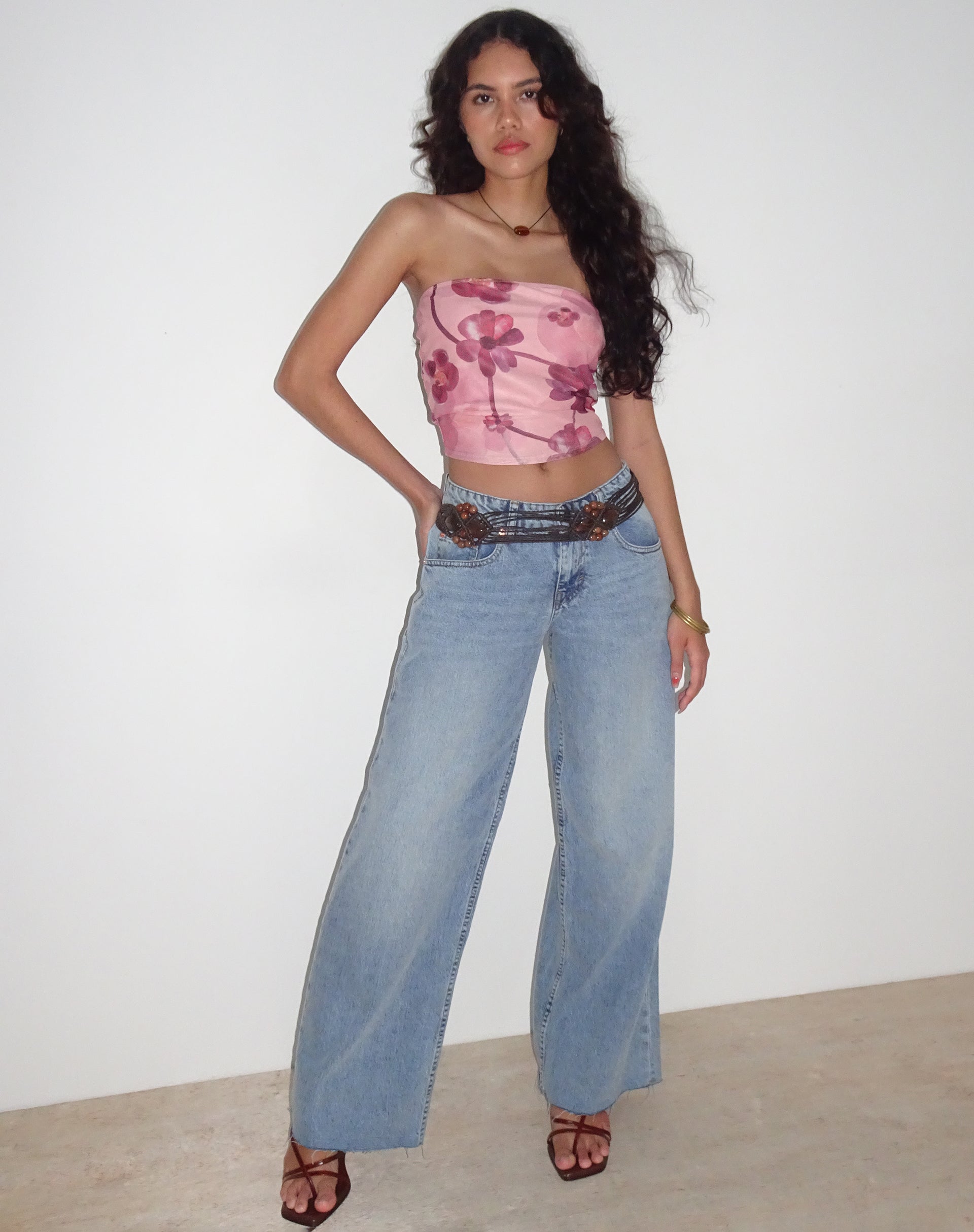 Afbeelding van Peggy Bandeau Top in Watercolour Floral Blush
