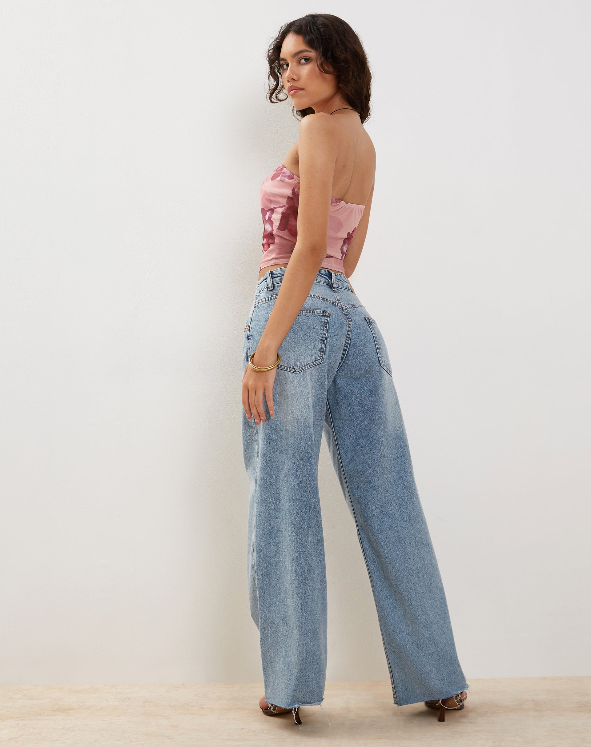 Afbeelding van Peggy Bandeau Top in Watercolour Floral Blush