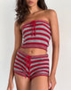 Afbeelding van Renha Hot Pants in Rood met Grijze Streep