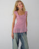 Afbeelding van Piro Ruffle Longline Top in Light Plum