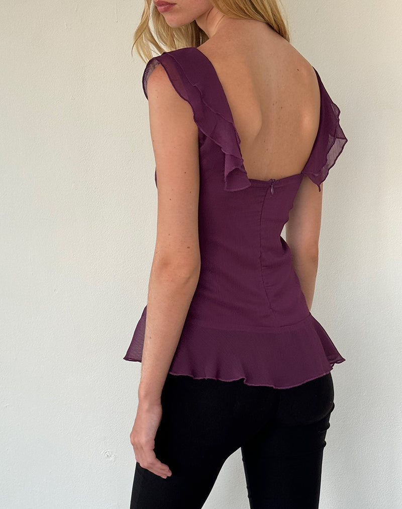 Afbeelding van Piro Top in Chiffon Aubergine
