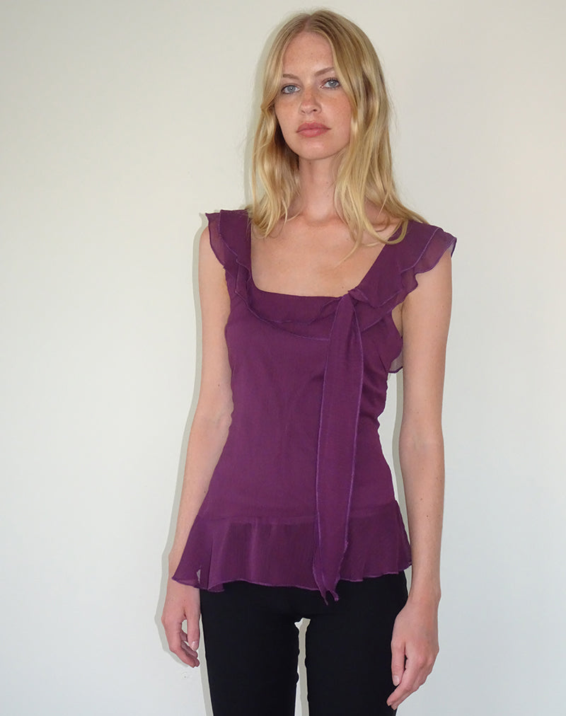 Afbeelding van Piro Top in Chiffon Aubergine
