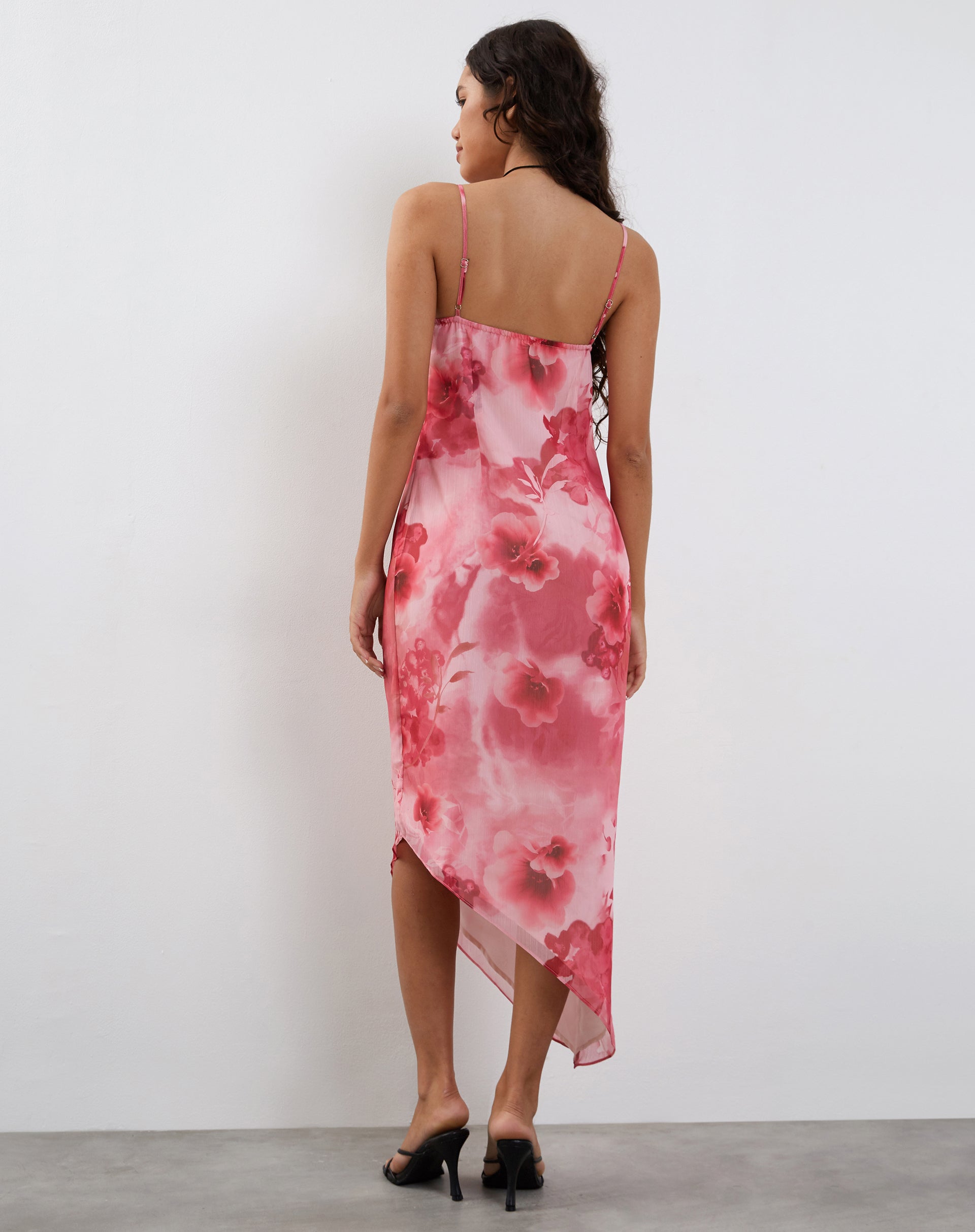 Afbeelding van Preston Midi Dress in Aquarel Floral Pink