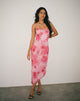 Afbeelding van Preston Midi Dress in Aquarel Floral Pink