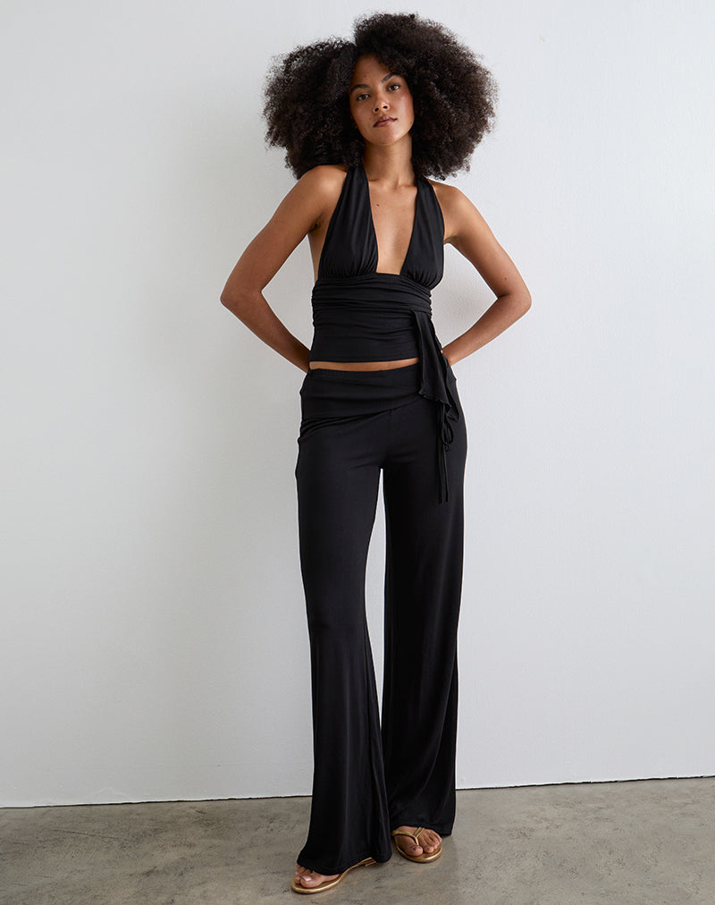 Afbeelding van Donata broek in zwart met riem