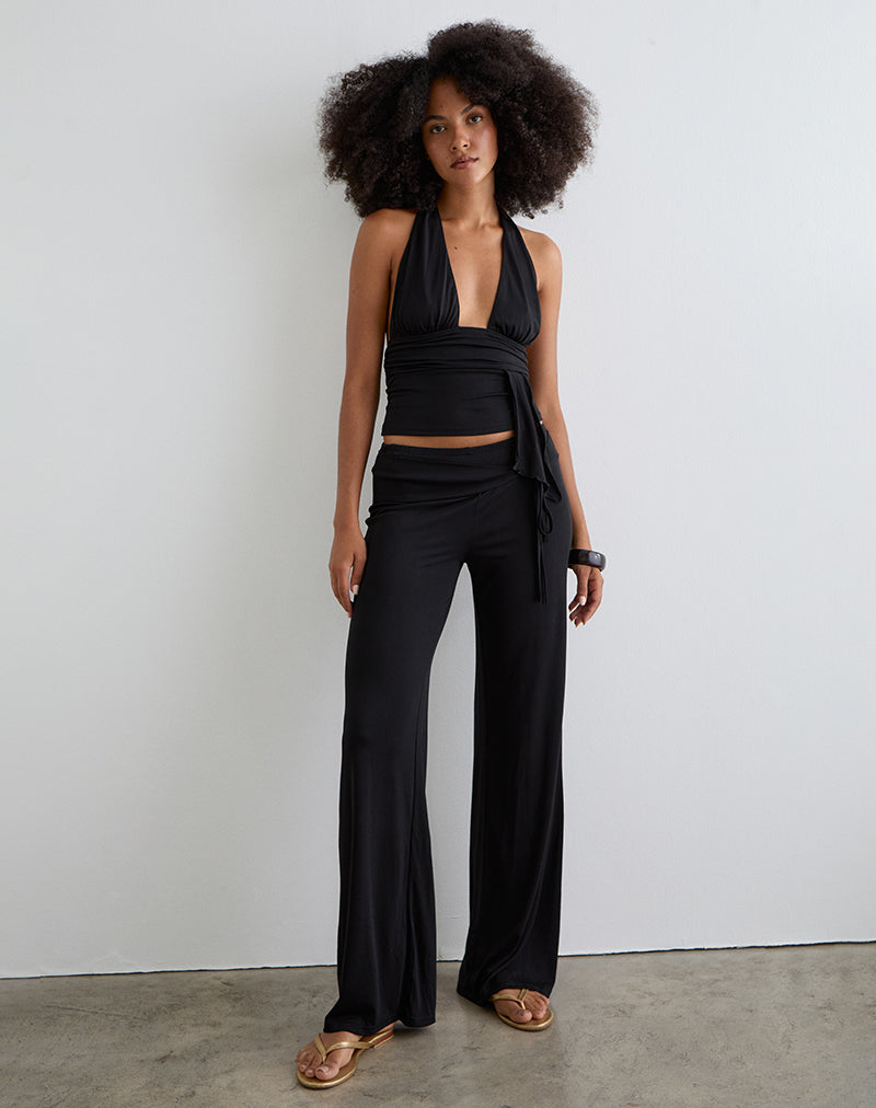 Afbeelding van Prilla Halter Top in Cupro Zwart