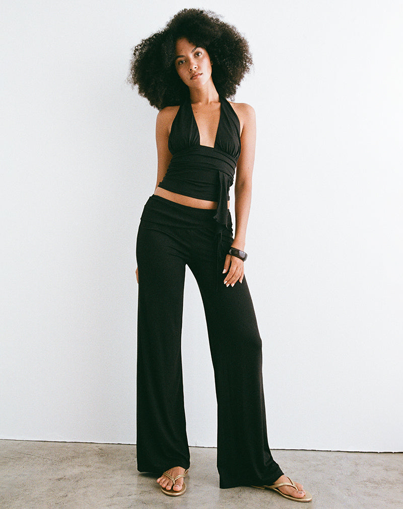 Donata broek in zwart met riem