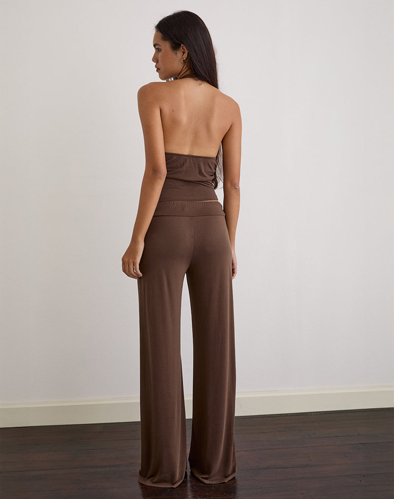 Afbeelding van Donata broek in Cupro donkerbruin