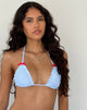 Afbeelding van Pumyla Bikinitop in blauw geruit met strikjes