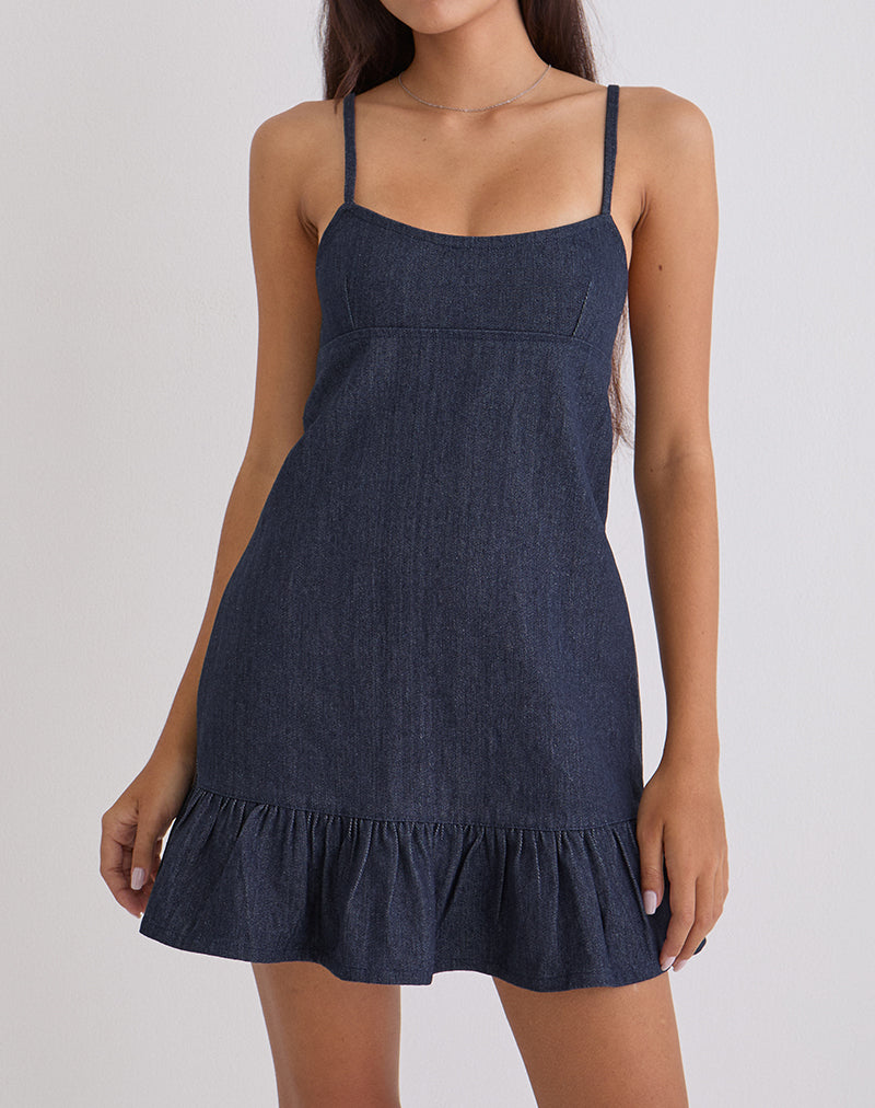 Afbeelding van Pamina Mini Dress in Denim Indigo