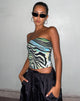 Afbeelding van Shae Bandeau Top in Warped Zebra Blue