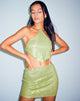 Afbeelding van Guida Minirok in Drape Pailletten Lime Green