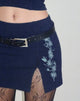 Afbeelding van Lael Mini Rokje in Navy Bloem Vlinder Emb
