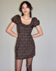 Afbeelding van Sasyana Mini Dress in Donkerroze Roos Zwart