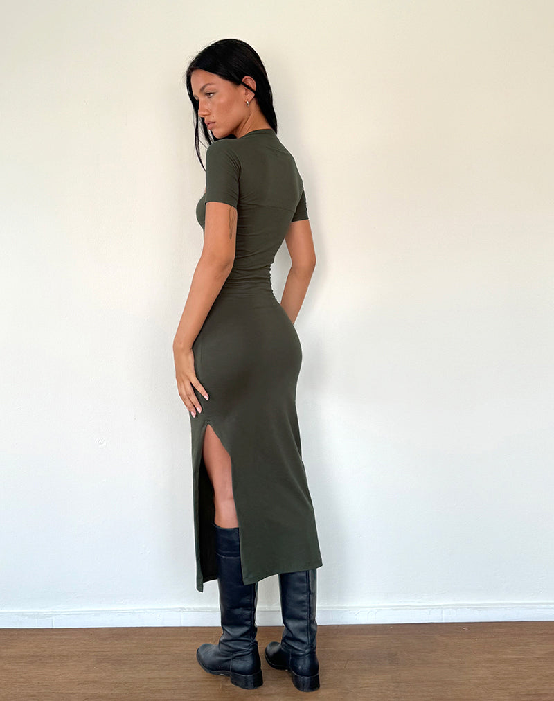 Afbeelding van Quala Midi Dress in Olijf
