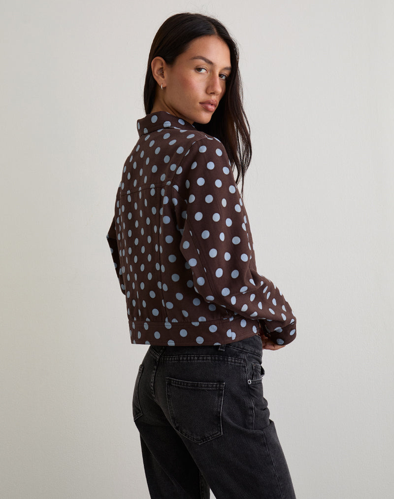 Image of Quorra Jacket in Mono Polka Brown