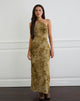 Afbeelding van Rabika Maxi Dress in Burn Velvet Green