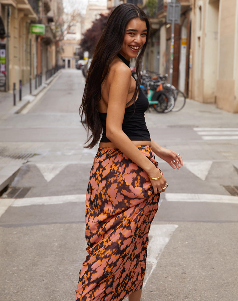 Jezza Slip Maxi Rok in Furnishing Bloemen