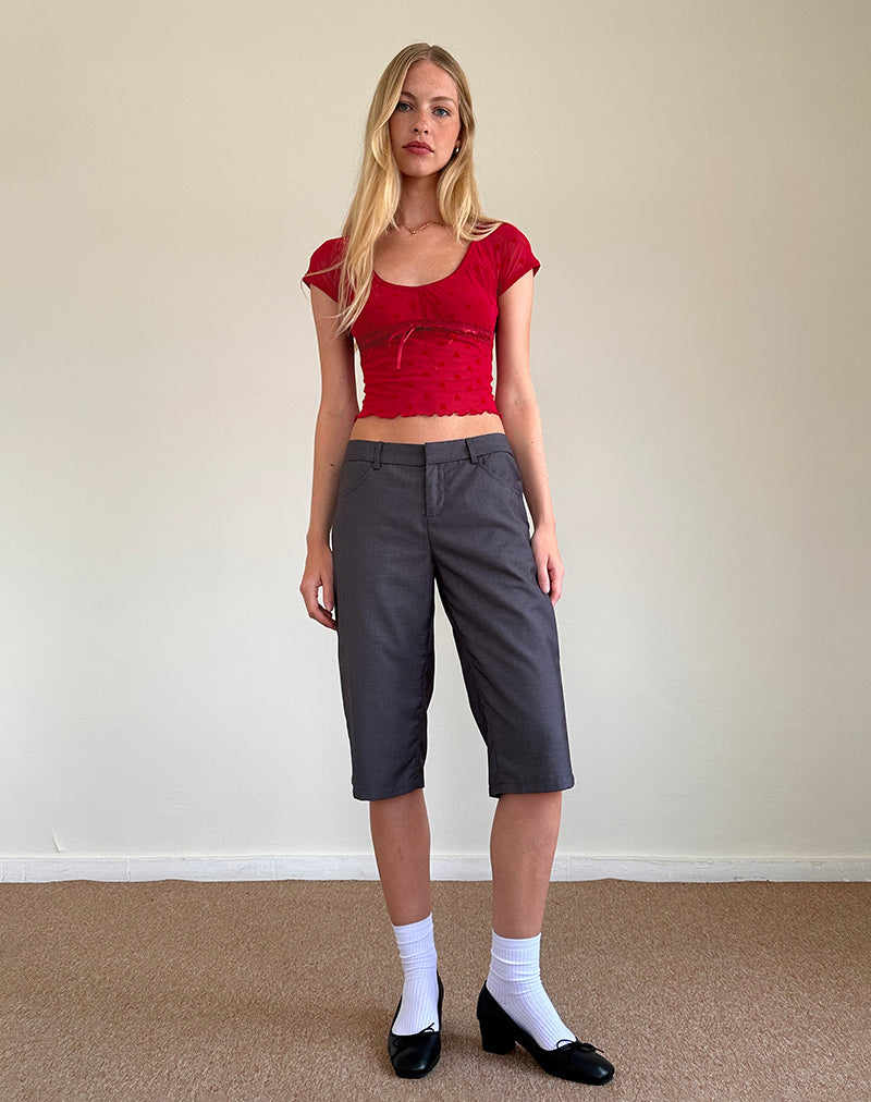 Afbeelding van Rada Top in Red Heart Flocked Mesh