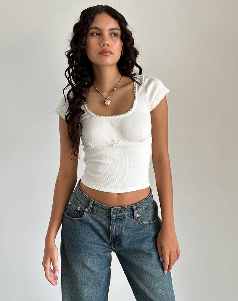 Afbeelding van Rada Top in Rib Off White