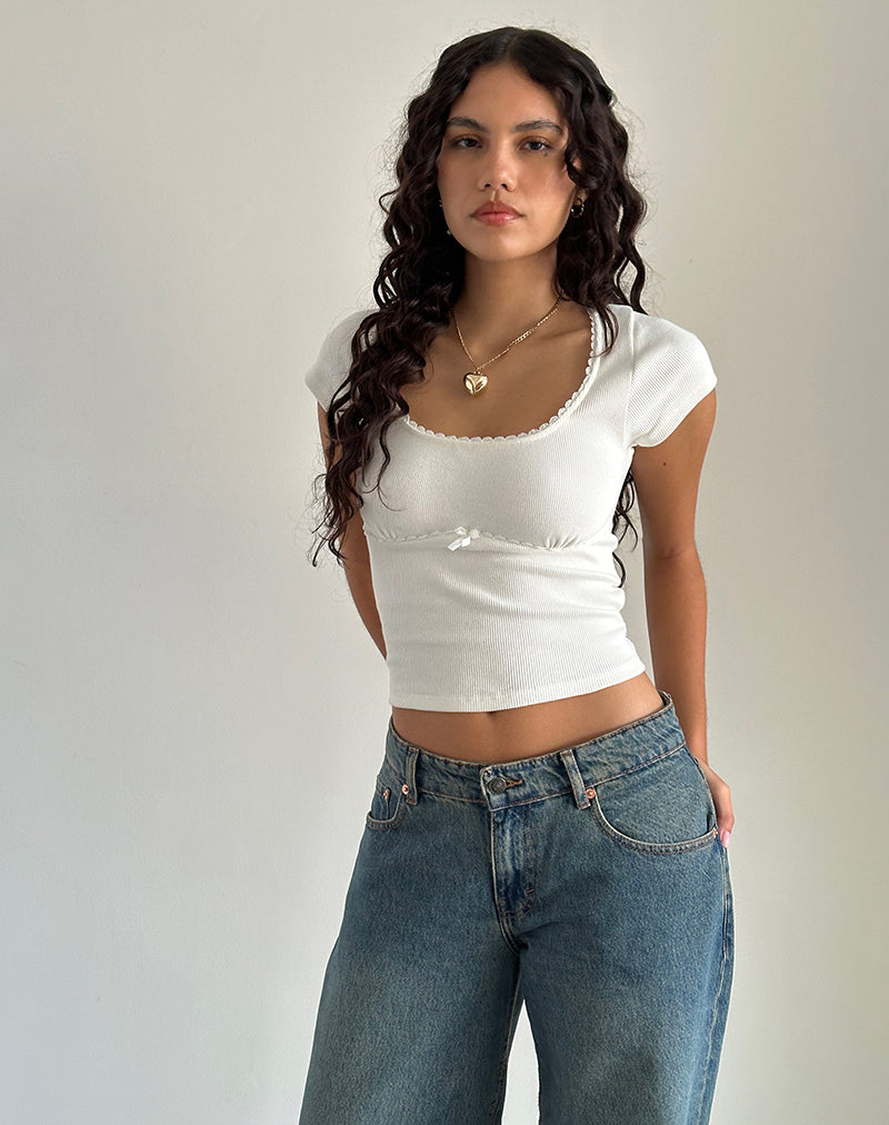 Afbeelding van Rada Top in Rib Off White
