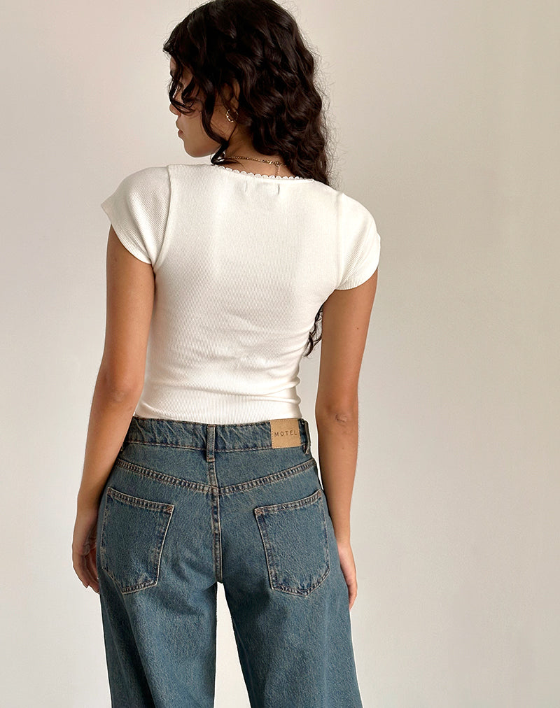 Afbeelding van Rada Top in Rib Off White