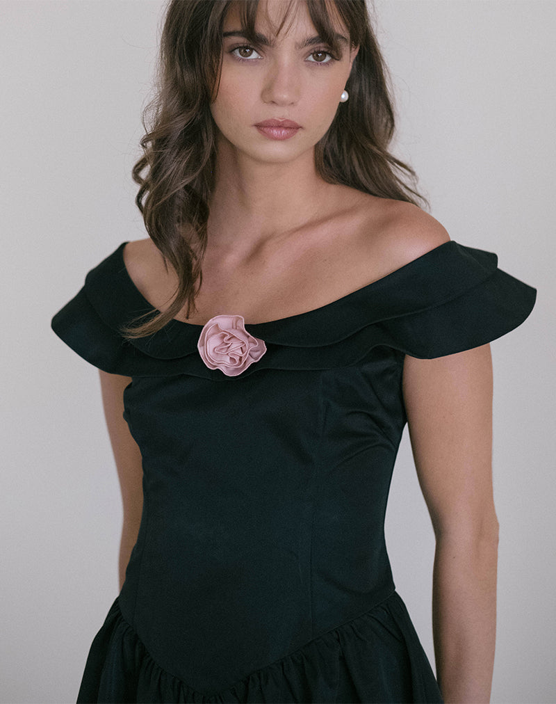 Radovan Midi Dress in Zwart