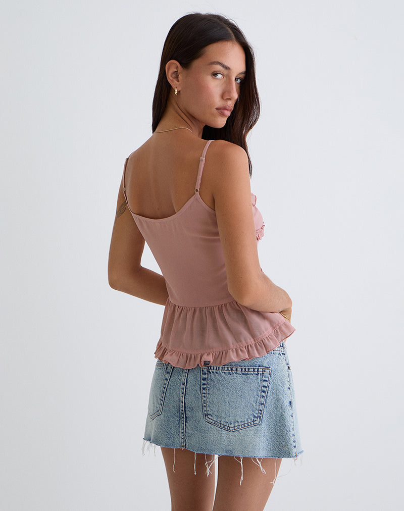 Afbeelding van Raeya Cami Top met Stropdas in Chiffon Roze