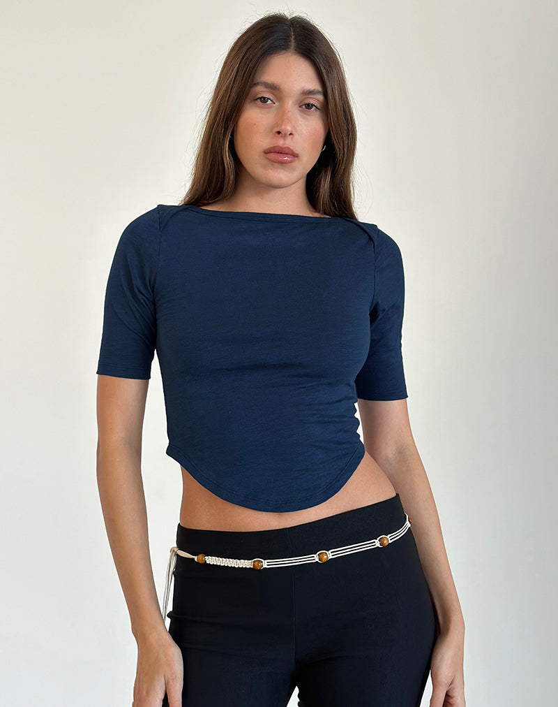 Afbeelding van Ralda Curved Jersey Tee in Navy
