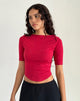 Afbeelding van Ralda Curved Jersey T-shirt in Adrenaline Rood