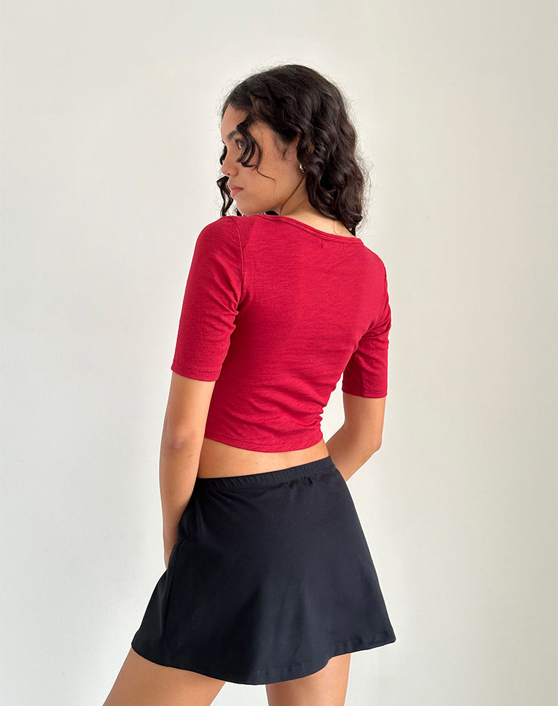 Afbeelding van Ralda Curved Jersey T-shirt in Adrenaline Rood