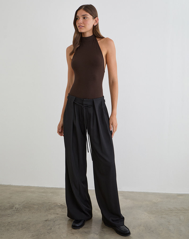 Afbeelding van Raleah halternek bodysuit in jersey bitter chocolate