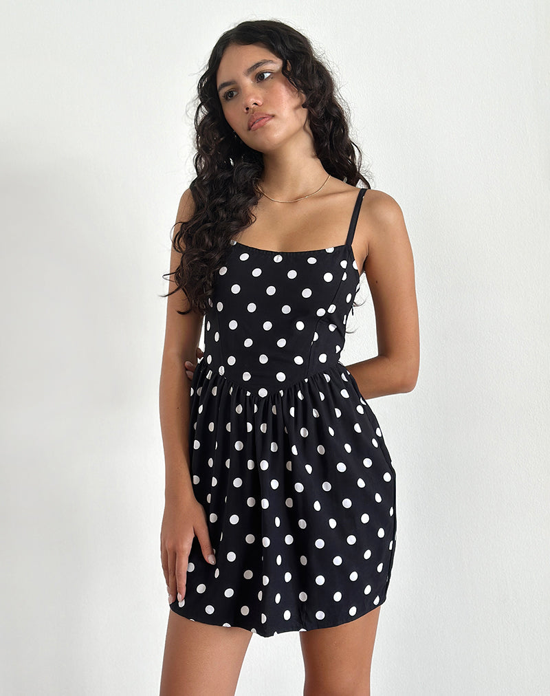 Afbeelding van Ramana Mini-jurk in 80s Polka Zwart