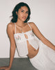 Afbeelding van Ramika Geborduurde Cami Top in Wit Broderie