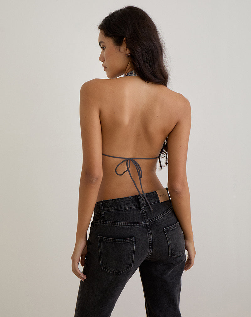 Afbeelding van Ramilo Top in pailletten Vintage Ruit Bruin