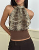 Afbeelding van Rania Top in Chiffon Wild Animal Align Brown