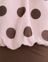 Roze chiffon met gedurfde polka print