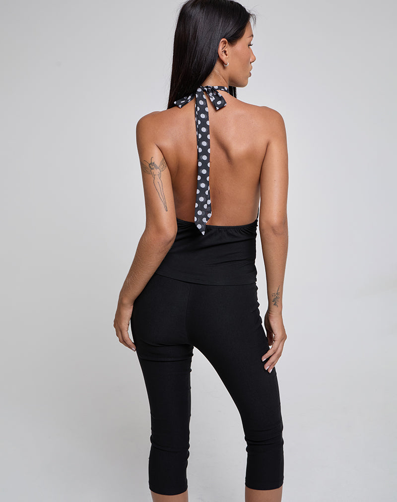 Afbeelding van Rania Rugloze Top in Basic Polka Zwart